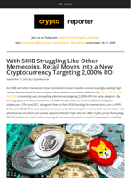 With SHIB Struggling Like Other Memecoins, Retail Moves Into a New Cryptocurrency Targeting 2,000% ROI