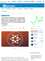 Cardano Marches Towards Massive Upgrade With The Launch Of A Development Tracker ⋆ ZyCrypto