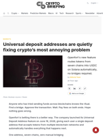 Universal deposit addresses are quietly fixing crypto's most annoying problem