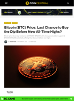 Bitcoin (BTC) Price: Last Chance to Buy the Dip Before New All-Time Highs? - CoinCentral