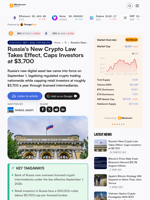 Russia's New Crypto Law Takes Effect, Caps Investors at $3,700