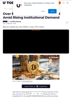 Over $24.7 Billion in BTC Activated Amid Rising Institutional Demand