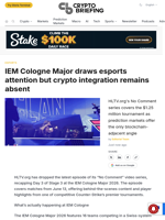 IEM Cologne Major draws esports attention but crypto integration remains absent