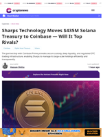 Sharps Technology Moves $435M Solana Treasury to Coinbase — Will It Top Rivals?