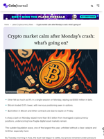 Crypto market calm after Monday's crash: what's going on? - CoinJournal