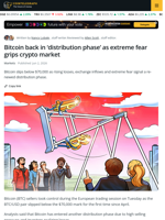 Bitcoin Dips Under $70K as Market Enters New ‘Distribution’ Phase