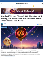Bitcoin (BTC) Has Climbed 33% Since the 2024 Halving, But This Altcoin Will Deliver 50 Times Those Returns in 8 Weeks