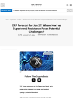 XRP Forecast for Jan 27: Where Next as Supertrend Resistance Poses Potential Challenges?