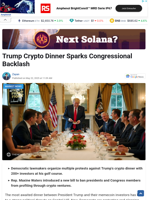 Trump Crypto Dinner Sparks Congressional Backlash - TheNewsCrypto