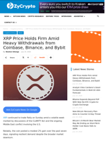 XRP Price Holds Firm Amid Heavy Withdrawals from Coinbase, Binance, and Bybit ⋆ ZyCrypto