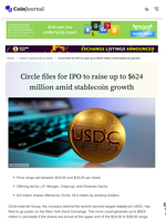 Circle files for IPO to raise up to $624 million amid stablecoin growth