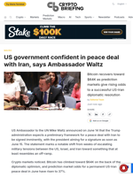 US government confident in peace deal with Iran, says Ambassador Waltz