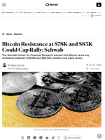 Bitcoin Resistance at $78K and $83K Could Cap Rally: Schwab - Decrypt