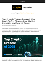 Top Presale Tokens Ranked: Why BlockDAG Is Blowing Past LivLive, Remittix, and Snorter Token