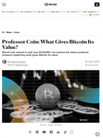 Professor Coin: What Gives Bitcoin Its Value? - Decrypt