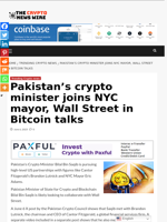 Pakistan’s crypto minister joins NYC mayor, Wall Street in Bitcoin talks - The Crypto News Wire