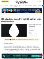 US oil prices jump 8% to $94 as Iran ends talks with US