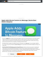 Apple Adds Bitcoin Feature to iMessage, Boosts Best Wallet Adoption