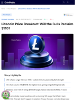 Litecoin Price Breakout: Will the Bulls Reclaim $110?