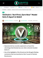 VeChain’s “Act First, Earn Now” Model Sets It Apart in Web3 - Crypto News Flash