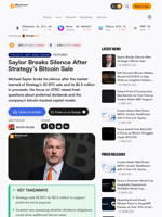 Saylor Breaks Silence After Strategy’s Bitcoin Sale
