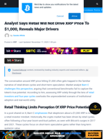 Analyst Says Retail Will Not Drive XRP Price To $1,000, Reveals Major Drivers | Bitcoinist.com