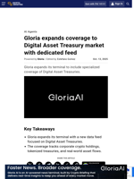Gloria expands coverage to Digital Asset Treasury market with dedicated feed