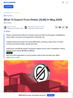 Stellar (XLM) Forecast: What May 2025 Could Bring