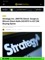 Strategy Inc. (MSTR) Stock: Surge as Bitcoin Giant Adds 220 BTC in $27.2M Buying Spree