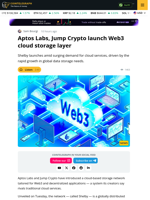 Aptos and Jump Crypto Launch Shelby, a Web3 Cloud Storage Platform