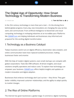 The Digital Age of Opportunity: How Smart Technology Is Transforming Modern Business - Visionary Financial