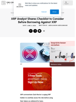 XRP Analyst Shares Checklist to Consider Before Borrowing Against XRP