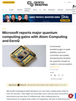 Microsoft reports major quantum computing gains with Atom Computing and EeroQ