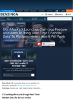 Elon Musk's X Launches Cashtags Feature As It Aims To Bring 'Real-Time Financial Data' To Platform: Here' - Benzinga