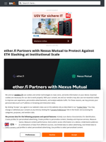 ether.fi Partners with Nexus Mutual to Protect Against ETH Slashing at Institutional Scale - Brave New Coin