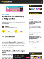 Altcoins Echo 2020 Rally Setup as Wedge Shatters