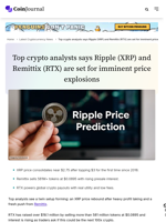 Top crypto analysts says Ripple (XRP) and Remittix (RTX) are set for imminent price explosions - CoinJournal