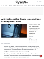 Anthropic enables Claude to control Mac in background mode