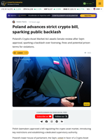 Poland Crypto Bill Passed: ‘Polish MiCA’ Triggers Backlash