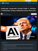 Anthropic Suspends Claude Fable 5, Mythos 5 Following Trump Administration Directive