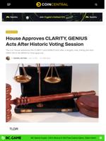 House Approves CLARITY, GENIUS Acts After Historic Voting Session - CoinCentral