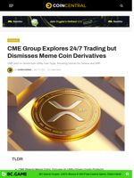 CME Group Explores 24/7 Trading but Dismisses Meme Coin Derivatives