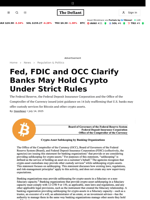 Fed, FDIC and OCC Clarify Banks May Hold Crypto Under Strict Rules - 