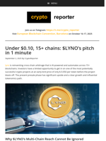 Under $0.10, 15+ chains: $LYNO’s pitch in 1 minute