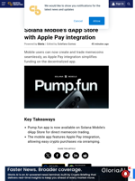 Pump.fun app launches on Solana Mobile's dApp Store with Apple Pay integration