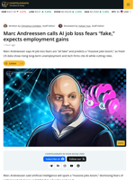 Marc Andreessen Says AI Job Loss Fears Are “All Fake”