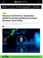 Ethereum (ETH) Price: September Selloff Could Set Up Massive October Breakout. Here's Why - CoinCentral