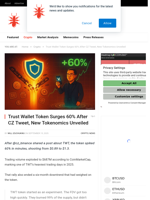 Trust Wallet Token Surges 60% After CZ Tweet, New Tokenomics Unveiled - NullTX