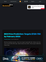 BCH Price Prediction: Targets $720-750 by February 2026 - Blockchain.News