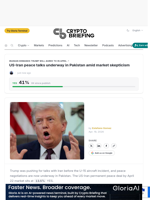 US-Iran peace talks underway in Pakistan amid market skepticism